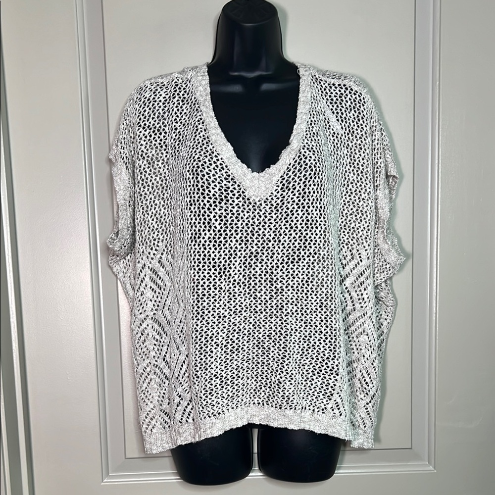 Chic Tan Knit V-Neck Top or Coverup